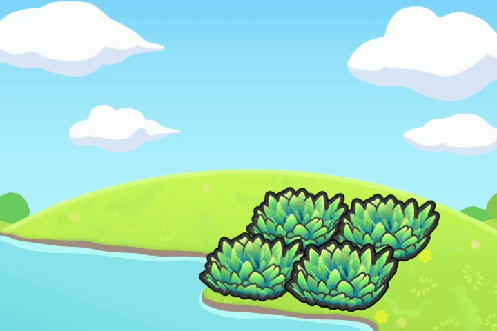 Hydrated tall grass