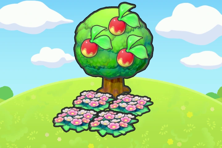 Tree-shaded flower bed