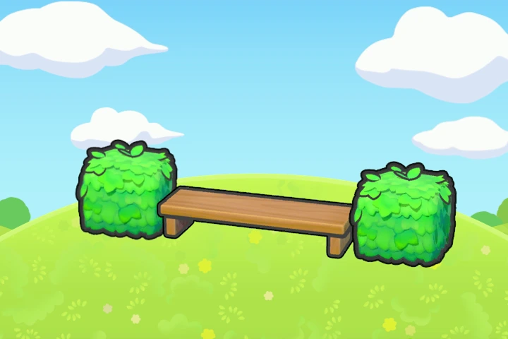 Bench with greenery