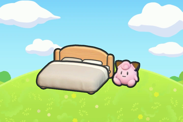 Bed with a plush
