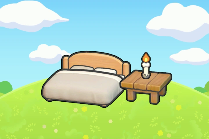 Gently lit bed