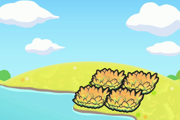 Hydrated yellow tall grass