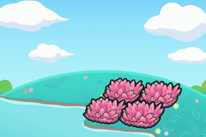 Hydrated pink tall grass