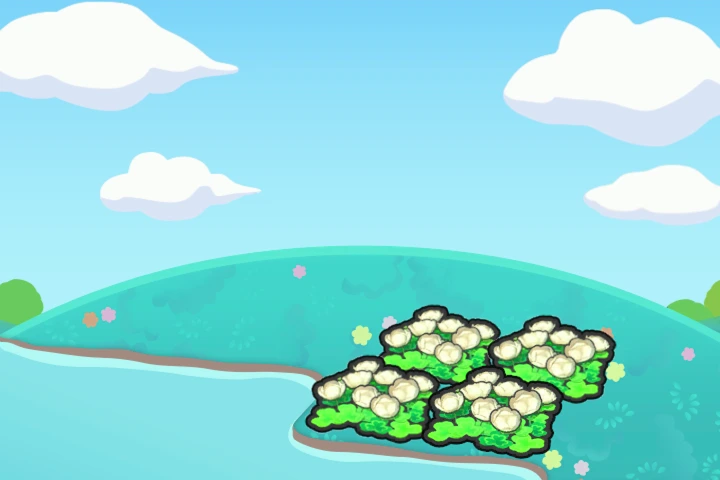 Hydrated fluffy flower bed