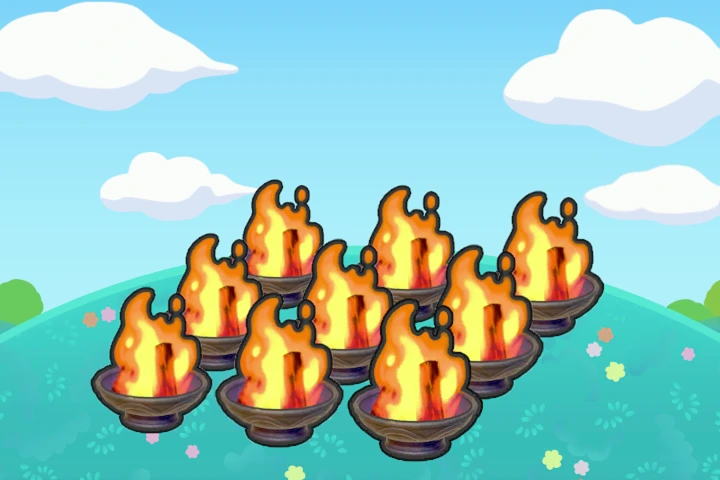 Nine flames