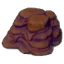 Cooled molten rock