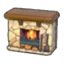 Stone fireplace